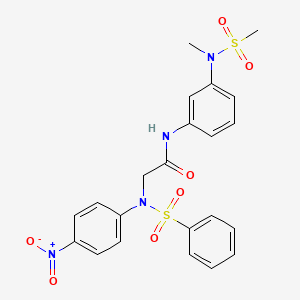 molecular formula C22H22N4O7S2 B4069868 N~1~-{3-[methyl(methylsulfonyl)amino]phenyl}-N~2~-(4-nitrophenyl)-N~2~-(phenylsulfonyl)glycinamide 