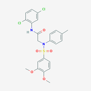molecular formula C23H22Cl2N2O5S B406987 2-[{[3,4-bis(methyloxy)phenyl]sulfonyl}(4-methylphenyl)amino]-N-(2,5-dichlorophenyl)acetamide 