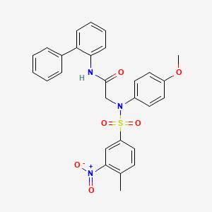molecular formula C28H25N3O6S B4069873 N~1~-2-biphenylyl-N~2~-(4-methoxyphenyl)-N~2~-[(4-methyl-3-nitrophenyl)sulfonyl]glycinamide 