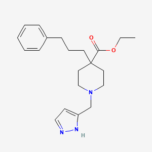 ethyl 4-(3-phenylpropyl)-1-(1H-pyrazol-3-ylmethyl)-4-piperidinecarboxylate
