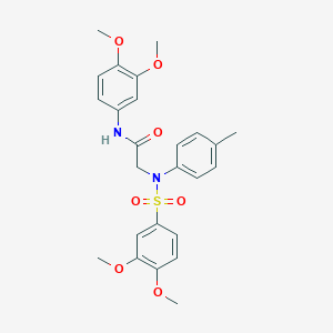 N-[3,4-bis(methyloxy)phenyl]-2-[{[3,4-bis(methyloxy)phenyl]sulfonyl}(4-methylphenyl)amino]acetamide