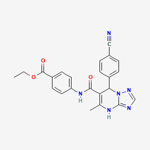 molecular formula C23H20N6O3 B4069891 ethyl 4-({[7-(4-cyanophenyl)-5-methyl-4,7-dihydro[1,2,4]triazolo[1,5-a]pyrimidin-6-yl]carbonyl}amino)benzoate 