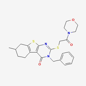 molecular formula C24H27N3O3S2 B4069899 3-benzyl-7-methyl-2-{[2-(4-morpholinyl)-2-oxoethyl]thio}-5,6,7,8-tetrahydro[1]benzothieno[2,3-d]pyrimidin-4(3H)-one 