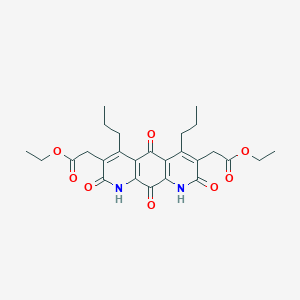 Ethyl 2-[3-(2-ethoxy-2-oxoethyl)-2,5,8,10-tetraoxo-4,6-dipropyl-1,9-dihydropyrido[3,2-g]quinolin-7-yl]acetate
