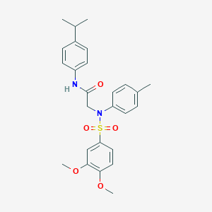 2-[{[3,4-bis(methyloxy)phenyl]sulfonyl}(4-methylphenyl)amino]-N-[4-(1-methylethyl)phenyl]acetamide