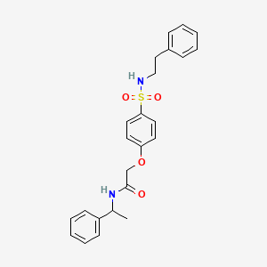 molecular formula C24H26N2O4S B4069901 N-(1-phenylethyl)-2-(4-{[(2-phenylethyl)amino]sulfonyl}phenoxy)acetamide 
