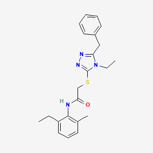 molecular formula C22H26N4OS B4069912 2-[(5-benzyl-4-ethyl-4H-1,2,4-triazol-3-yl)thio]-N-(2-ethyl-6-methylphenyl)acetamide 