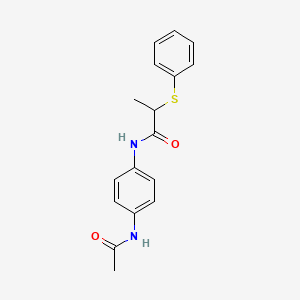 molecular formula C17H18N2O2S B4069916 N-[4-(acetylamino)phenyl]-2-(phenylthio)propanamide 