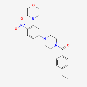 molecular formula C23H28N4O4 B4069923 4-{5-[4-(4-ethylbenzoyl)-1-piperazinyl]-2-nitrophenyl}morpholine 