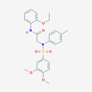 2-[{[3,4-bis(methyloxy)phenyl]sulfonyl}(4-methylphenyl)amino]-N-[2-(ethyloxy)phenyl]acetamide