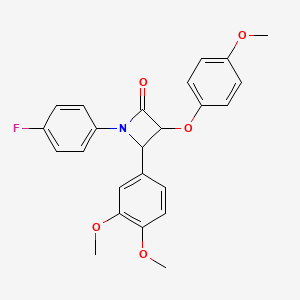 molecular formula C24H22FNO5 B4069930 4-(3,4-dimethoxyphenyl)-1-(4-fluorophenyl)-3-(4-methoxyphenoxy)-2-azetidinone 