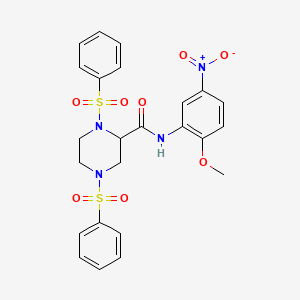 N-(2-methoxy-5-nitrophenyl)-1,4-bis(phenylsulfonyl)-2-piperazinecarboxamide