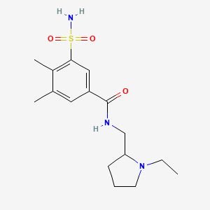 molecular formula C16H25N3O3S B4069952 3-(aminosulfonyl)-N-[(1-ethylpyrrolidin-2-yl)methyl]-4,5-dimethylbenzamide 