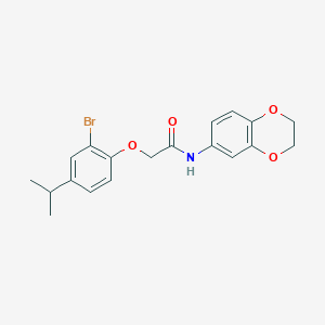 molecular formula C19H20BrNO4 B4069958 2-(2-bromo-4-isopropylphenoxy)-N-(2,3-dihydro-1,4-benzodioxin-6-yl)acetamide 