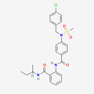 molecular formula C26H28ClN3O4S B4069965 N-(sec-butyl)-2-({4-[(4-chlorobenzyl)(methylsulfonyl)amino]benzoyl}amino)benzamide 