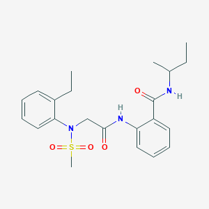 molecular formula C22H29N3O4S B4069974 N-(sec-butyl)-2-{[N-(2-ethylphenyl)-N-(methylsulfonyl)glycyl]amino}benzamide 