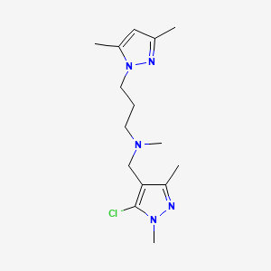 molecular formula C15H24ClN5 B4069982 N-[(5-chloro-1,3-dimethyl-1H-pyrazol-4-yl)methyl]-3-(3,5-dimethyl-1H-pyrazol-1-yl)-N-methylpropan-1-amine 