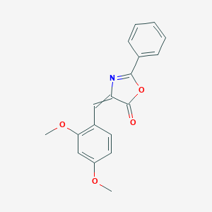 molecular formula C18H15NO4 B040700 4-[(2,4-Dimethoxyphenyl)methylidene]-2-phenyl-1,3-oxazol-5-one CAS No. 118555-99-0