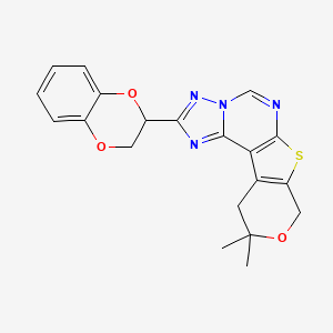 molecular formula C20H18N4O3S B4070003 2-(2,3-dihydro-1,4-benzodioxin-2-yl)-10,10-dimethyl-10,11-dihydro-8H-pyrano[4',3':4,5]thieno[3,2-e][1,2,4]triazolo[1,5-c]pyrimidine 