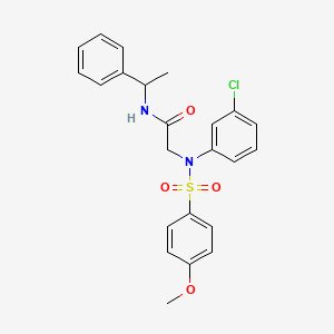 molecular formula C23H23ClN2O4S B4070006 N~2~-(3-chlorophenyl)-N~2~-[(4-methoxyphenyl)sulfonyl]-N~1~-(1-phenylethyl)glycinamide 