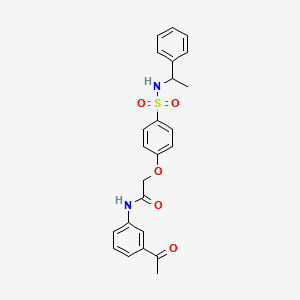 molecular formula C24H24N2O5S B4070008 N-(3-acetylphenyl)-2-(4-{[(1-phenylethyl)amino]sulfonyl}phenoxy)acetamide 