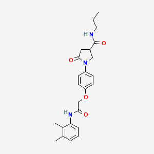 molecular formula C24H29N3O4 B4070015 1-(4-{2-[(2,3-dimethylphenyl)amino]-2-oxoethoxy}phenyl)-5-oxo-N-propyl-3-pyrrolidinecarboxamide 