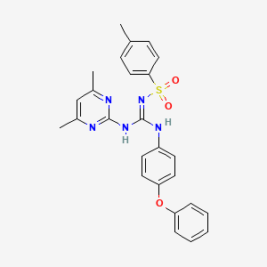 molecular formula C26H25N5O3S B4070017 N-{[(4,6-dimethyl-2-pyrimidinyl)amino][(4-phenoxyphenyl)amino]methylene}-4-methylbenzenesulfonamide 