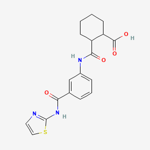 molecular formula C18H19N3O4S B4070022 2-[({3-[(1,3-thiazol-2-ylamino)carbonyl]phenyl}amino)carbonyl]cyclohexanecarboxylic acid 