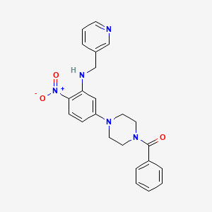 molecular formula C23H23N5O3 B4070037 5-(4-benzoyl-1-piperazinyl)-2-nitro-N-(3-pyridinylmethyl)aniline 