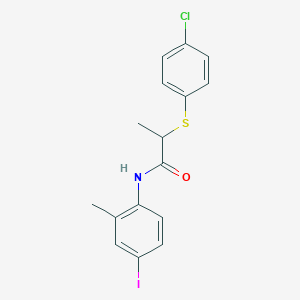 2-[(4-chlorophenyl)thio]-N-(4-iodo-2-methylphenyl)propanamide