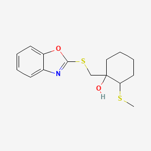 molecular formula C15H19NO2S2 B4070042 1-[(1,3-benzoxazol-2-ylthio)methyl]-2-(methylthio)cyclohexanol 