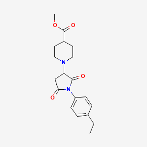methyl 1-[1-(4-ethylphenyl)-2,5-dioxo-3-pyrrolidinyl]-4-piperidinecarboxylate