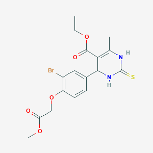 molecular formula C17H19BrN2O5S B4070066 ethyl 4-[3-bromo-4-(2-methoxy-2-oxoethoxy)phenyl]-6-methyl-2-thioxo-1,2,3,4-tetrahydro-5-pyrimidinecarboxylate 