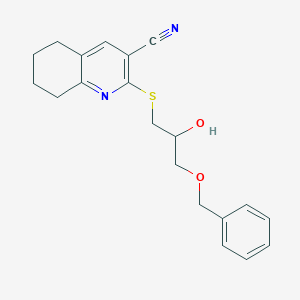 molecular formula C20H22N2O2S B4070082 2-{[3-(benzyloxy)-2-hydroxypropyl]thio}-5,6,7,8-tetrahydro-3-quinolinecarbonitrile 