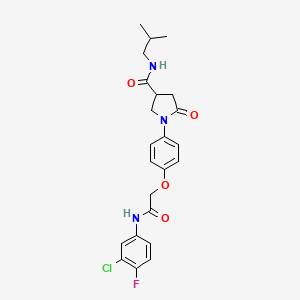 molecular formula C23H25ClFN3O4 B4070108 1-(4-{2-[(3-chloro-4-fluorophenyl)amino]-2-oxoethoxy}phenyl)-N-isobutyl-5-oxo-3-pyrrolidinecarboxamide 