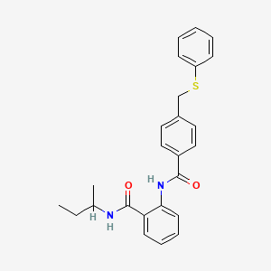 molecular formula C25H26N2O2S B4070115 N-(sec-butyl)-2-({4-[(phenylthio)methyl]benzoyl}amino)benzamide 