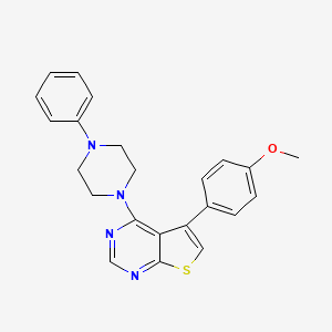molecular formula C23H22N4OS B4070130 5-(4-methoxyphenyl)-4-(4-phenyl-1-piperazinyl)thieno[2,3-d]pyrimidine 