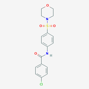 molecular formula C17H17ClN2O4S B407014 4-chloro-N-[4-(4-morpholinylsulfonyl)phenyl]benzamide CAS No. 332039-71-1