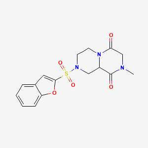 molecular formula C16H17N3O5S B4070150 8-(1-benzofuran-2-ylsulfonyl)-2-methyltetrahydro-2H-pyrazino[1,2-a]pyrazine-1,4(3H,6H)-dione 