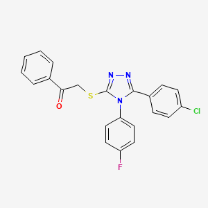 2-{[5-(4-chlorophenyl)-4-(4-fluorophenyl)-4H-1,2,4-triazol-3-yl]thio}-1-phenylethanone