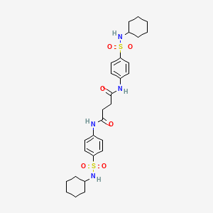 molecular formula C28H38N4O6S2 B4070165 N,N'-bis{4-[(cyclohexylamino)sulfonyl]phenyl}succinamide 