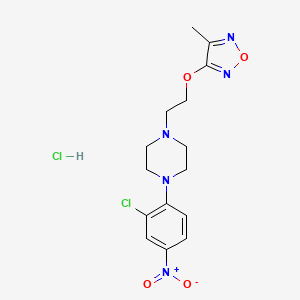 molecular formula C15H19Cl2N5O4 B4070175 1-(2-chloro-4-nitrophenyl)-4-{2-[(4-methyl-1,2,5-oxadiazol-3-yl)oxy]ethyl}piperazine hydrochloride 