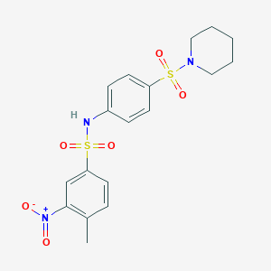 3-nitro-4-methyl-N-[4-(1-piperidinylsulfonyl)phenyl]benzenesulfonamide