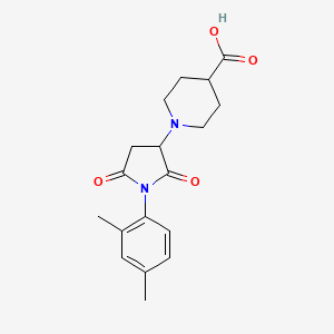 molecular formula C18H22N2O4 B4070189 1-[1-(2,4-dimethylphenyl)-2,5-dioxo-3-pyrrolidinyl]-4-piperidinecarboxylic acid 
