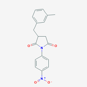 molecular formula C18H16N2O4 B407019 3-(3-Methyl-benzyl)-1-(4-nitro-phenyl)-pyrrolidine-2,5-dione 