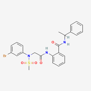 molecular formula C24H24BrN3O4S B4070193 2-{[N-(3-bromophenyl)-N-(methylsulfonyl)glycyl]amino}-N-(1-phenylethyl)benzamide 
