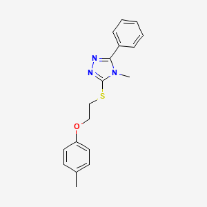 molecular formula C18H19N3OS B4070199 4-methyl-3-{[2-(4-methylphenoxy)ethyl]thio}-5-phenyl-4H-1,2,4-triazole 
