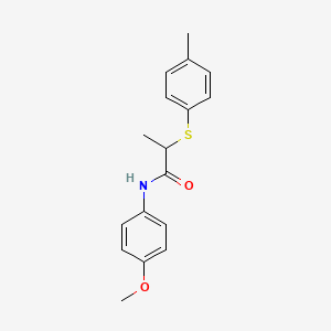 molecular formula C17H19NO2S B4070208 N-(4-methoxyphenyl)-2-[(4-methylphenyl)thio]propanamide 
