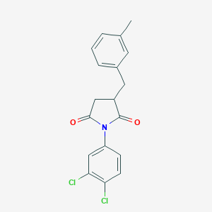 molecular formula C18H15Cl2NO2 B407022 1-(3,4-Dichlorophenyl)-3-(3-methylbenzyl)pyrrolidine-2,5-dione 