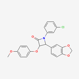 4-(1,3-benzodioxol-5-yl)-1-(3-chlorophenyl)-3-(4-methoxyphenoxy)-2-azetidinone